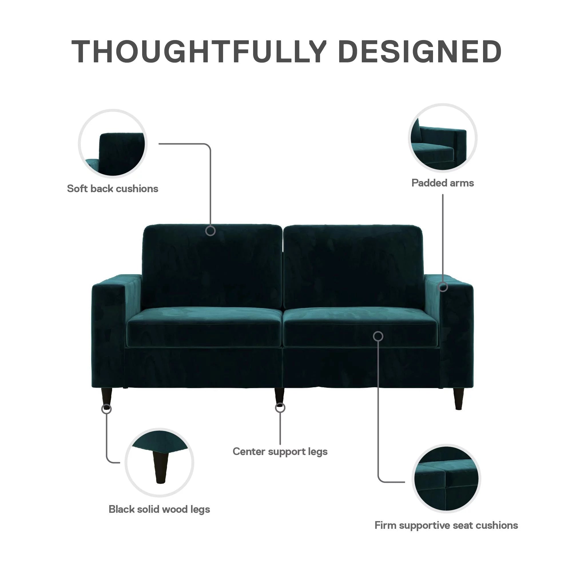 Green Velvet 3 Seater Sofa Y2849