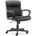 Mid Back Office Desk Chair with Padded Armrests PU Leather F905
