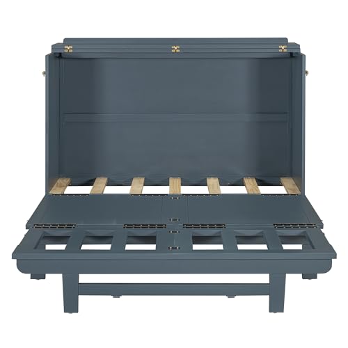 Gray Full Size Murphy Bed with Storage Drawer G7593
