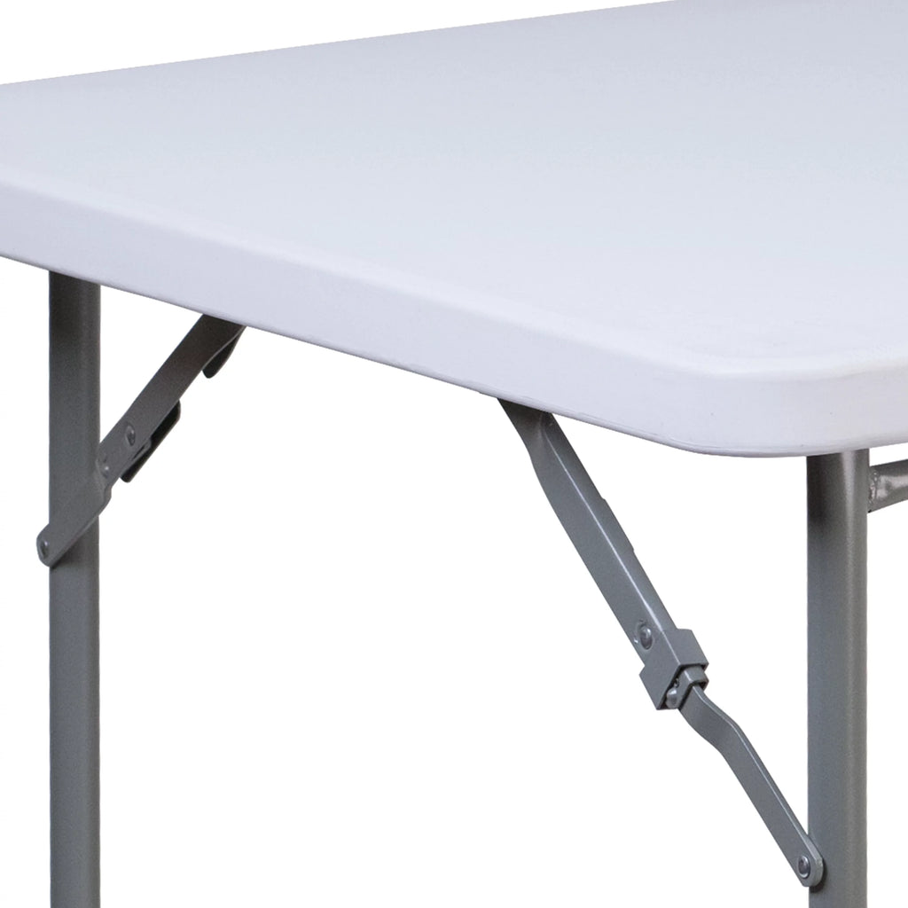 2.81-Foot Square Granite White Plastic Folding Table X71370