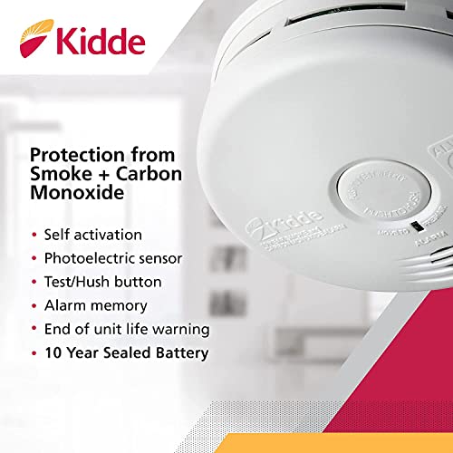 White Smoke Detector and Carbon Monoxide Detector Combo with 10-Year Battery R2207