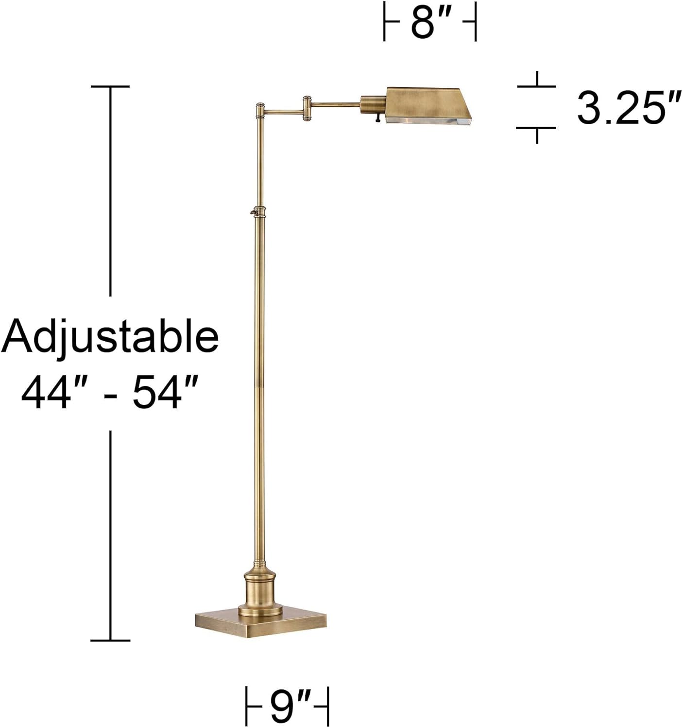 Aged Brass Metal Floor Lamp with USB Charging Port F975052