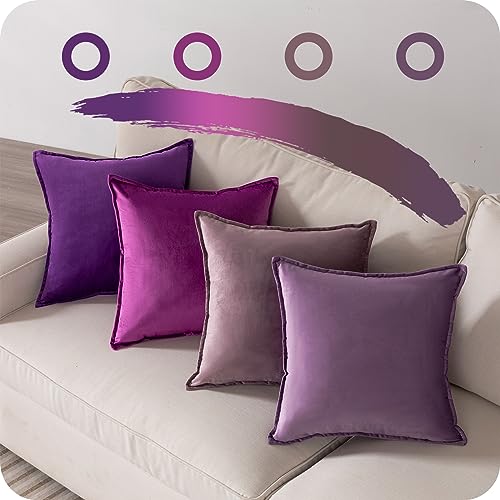 12x20 Inch Set of 4 Velvet Throw Pillow Covers E5616
