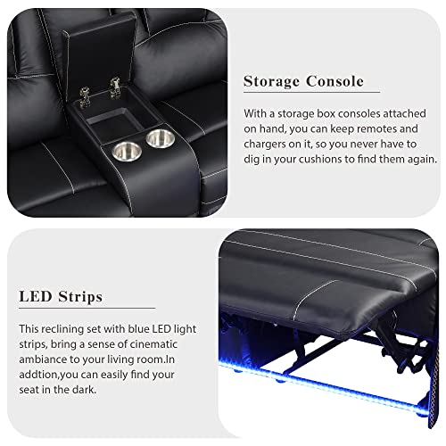 Brown Manual Reclining Sectional Sofa with LED Z503046