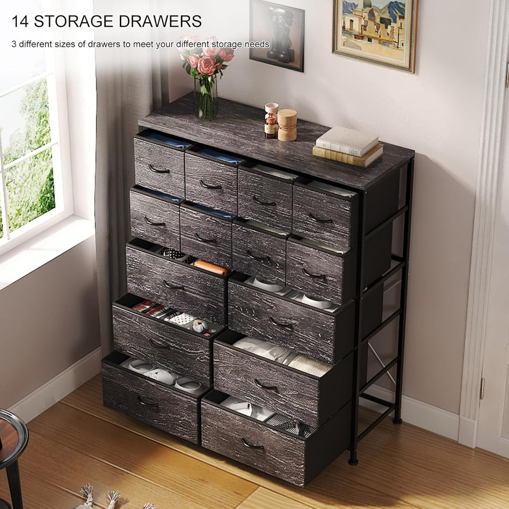 14 Drawer Tall Fabric Dresser N62875