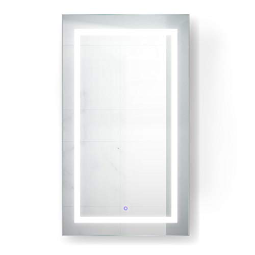 LED Medicine Cabinet 24 Inch X 36 Inch Mirror Cabinet with Dimmer Defogger 3X Makeup Mirror Outlet USB R535
