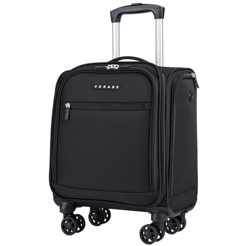 Black 14.5 Inch Softside Spinner Carry On Luggage Q73012