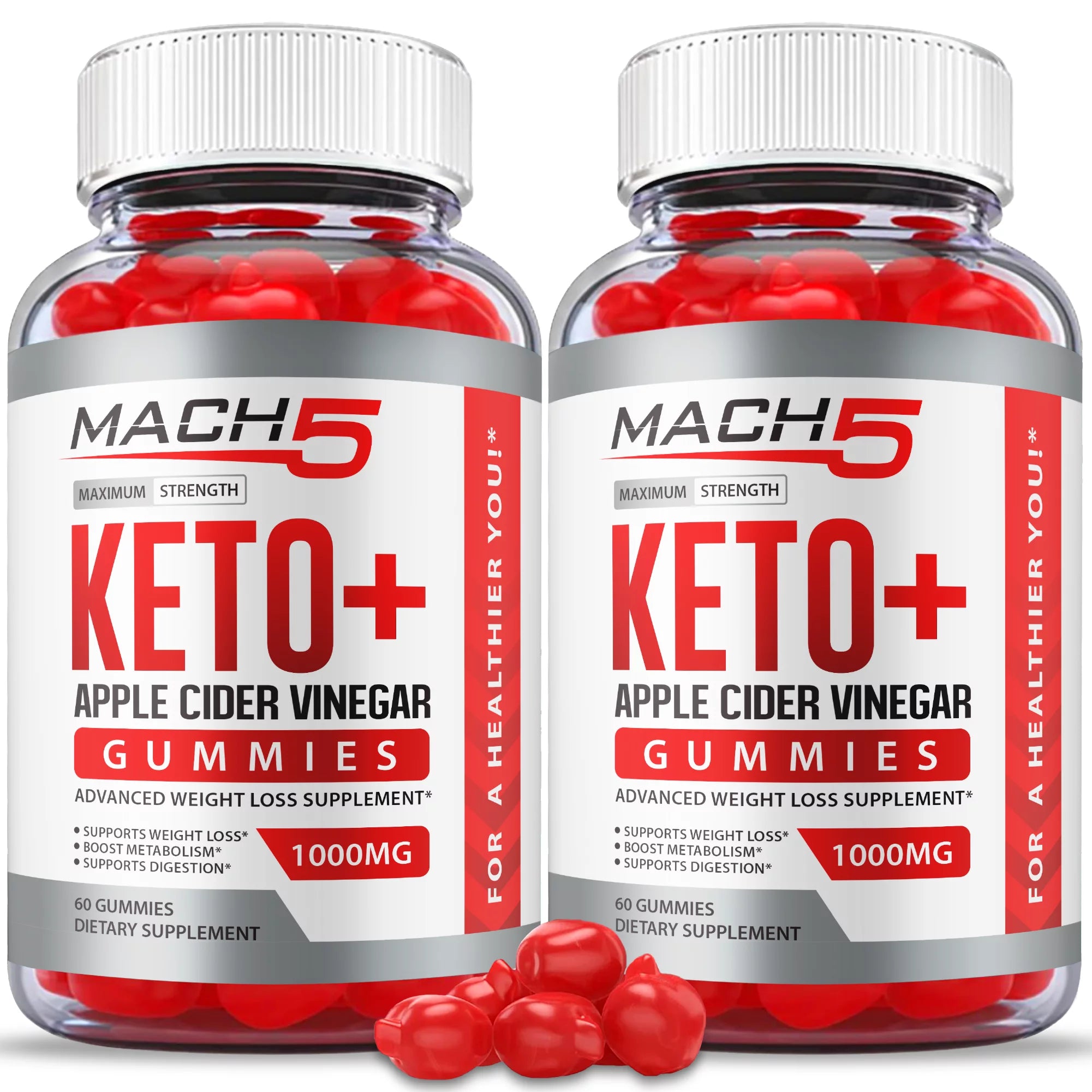 (2 Pack) Apple Cider Vinegar Vegan Gummies E549488