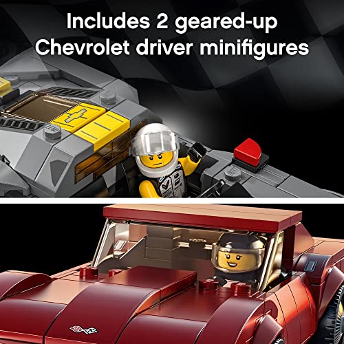 Chevrolet Corvette C8.R Race Car and 1969 Chevrolet Corvette Building Kit (512 Pieces) W2730