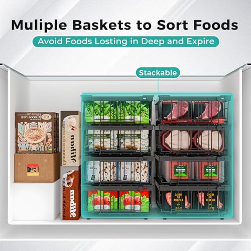 Expandable Stackable Freezer Baskets, 4 PCS, White G6773