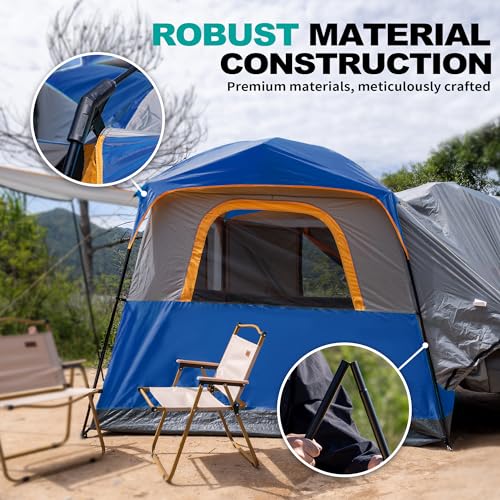 Waterproof PU2000mm Double Layer Tent for Camping, 8FT L x 8FT W x 7.2FT H X96707