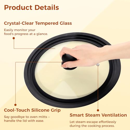 Universal Lid for Pans Pots, Stainless Steel Pan Lid Cover T67078