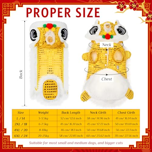 Red Lion Dance Dog Costume Hoodie (2X-Large) Z355