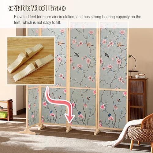 4 Panel Rustic Folding Room Divider, 6ft Tall S716536