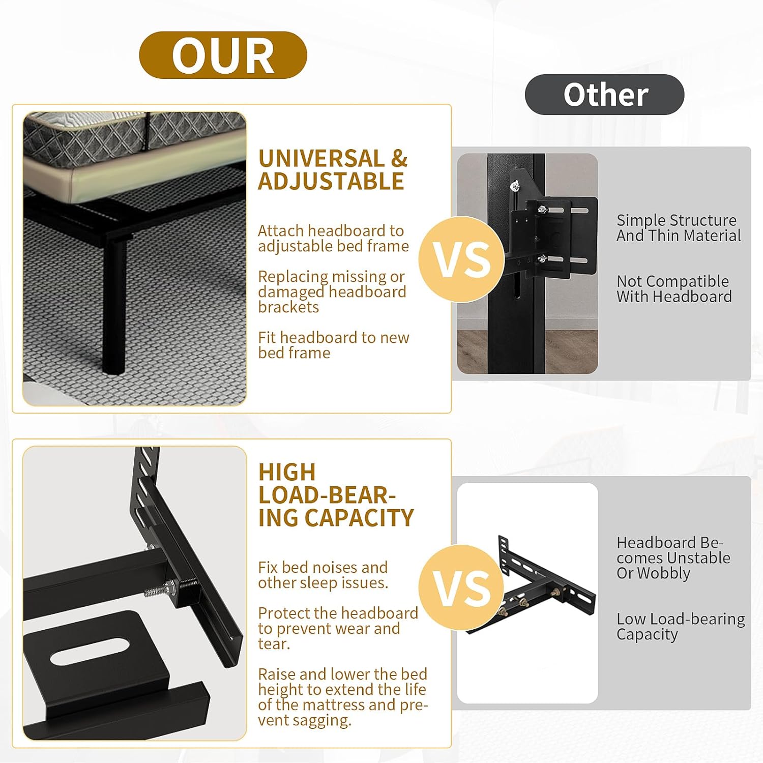 Black Headboard Brackets Y568