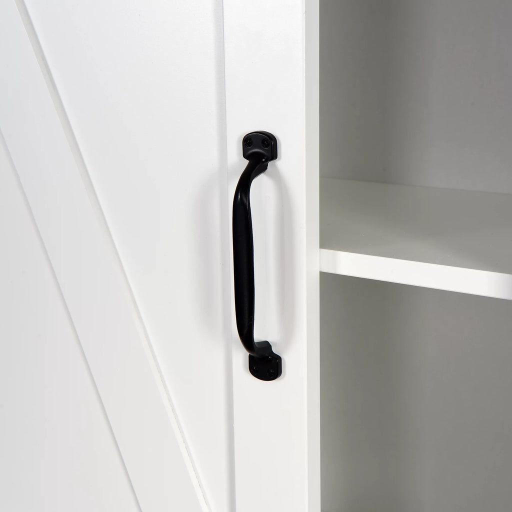 Over-the-Toilet Storage Cabinet with Adjustable Shelves and Barn Door 27.16 x 9.06 x 67 inch V64083