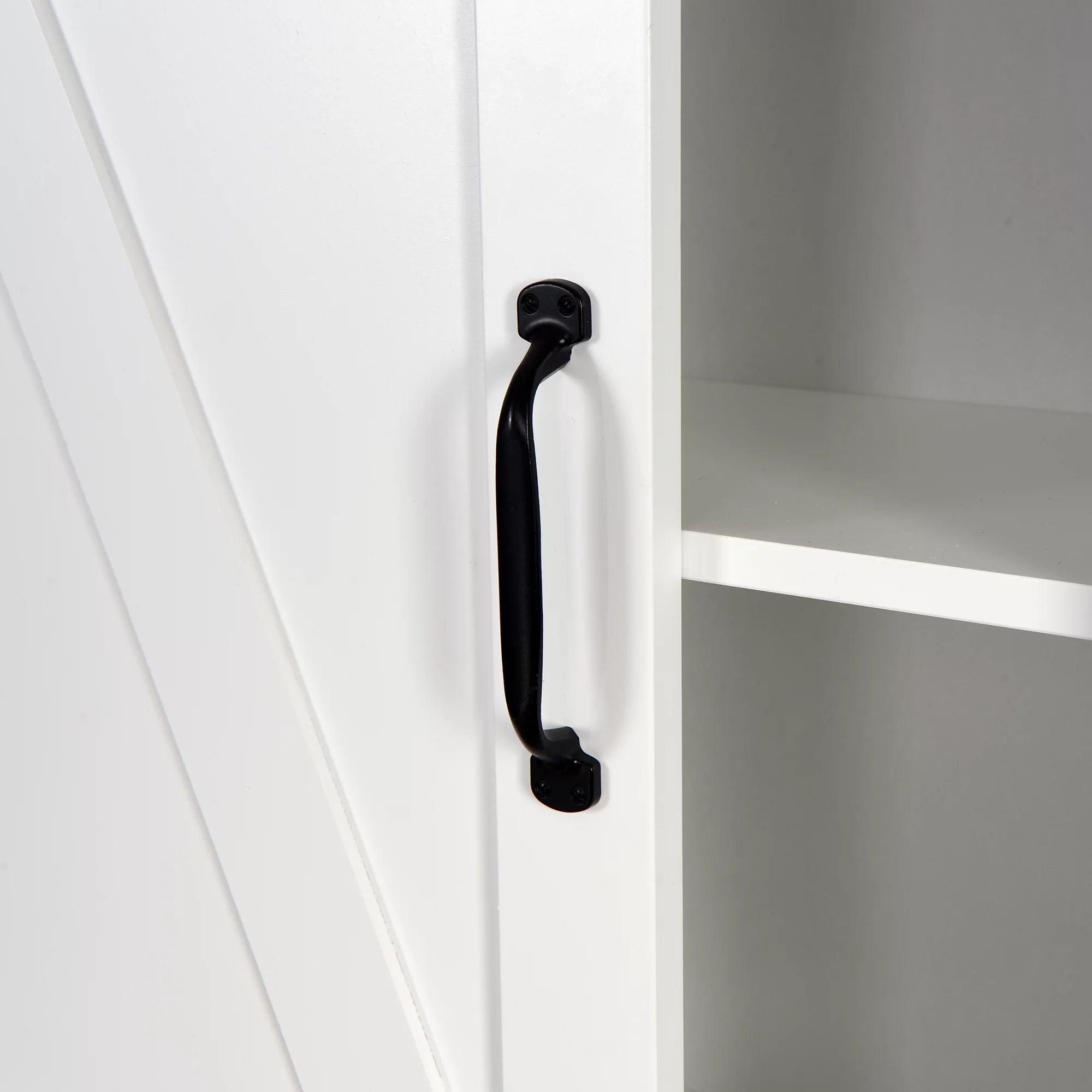 Over-the-Toilet Storage Cabinet with Adjustable Shelves and Barn Door 27.16 x 9.06 x 67 inch V64083