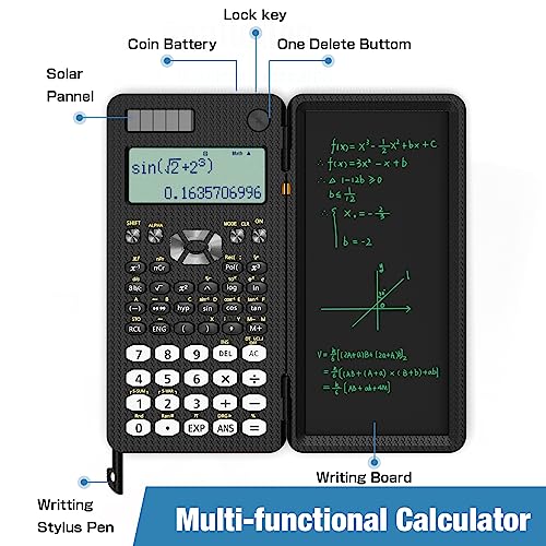 Pink 991ES MAX Foldable Scientific Calculator with Notepad 417 Function Solar Energy N11598