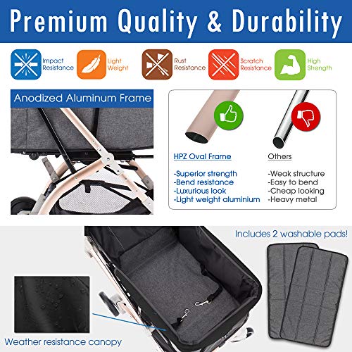 Taupe Light-Weight Pet Stroller with Aluminum Frame J3654