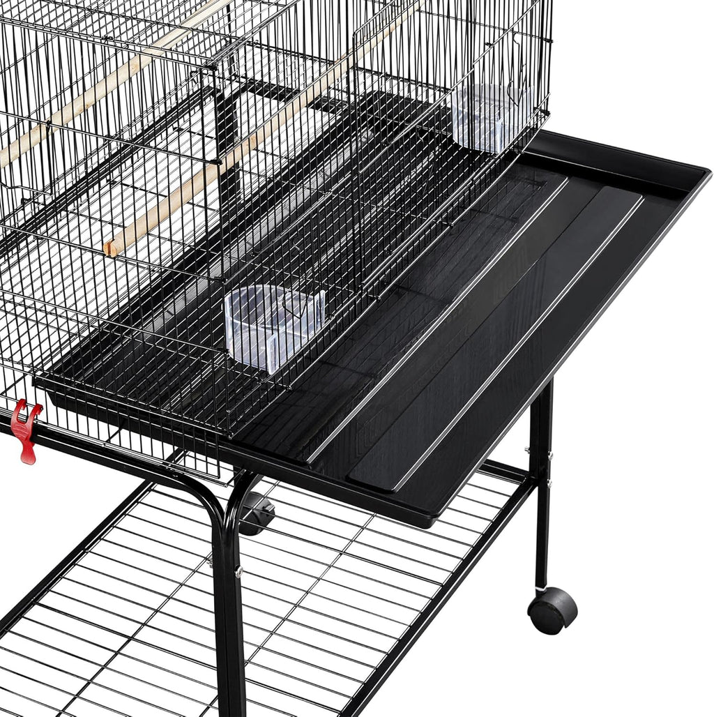 Black Flight Bird Cage with Detachable Rolling Stand X828