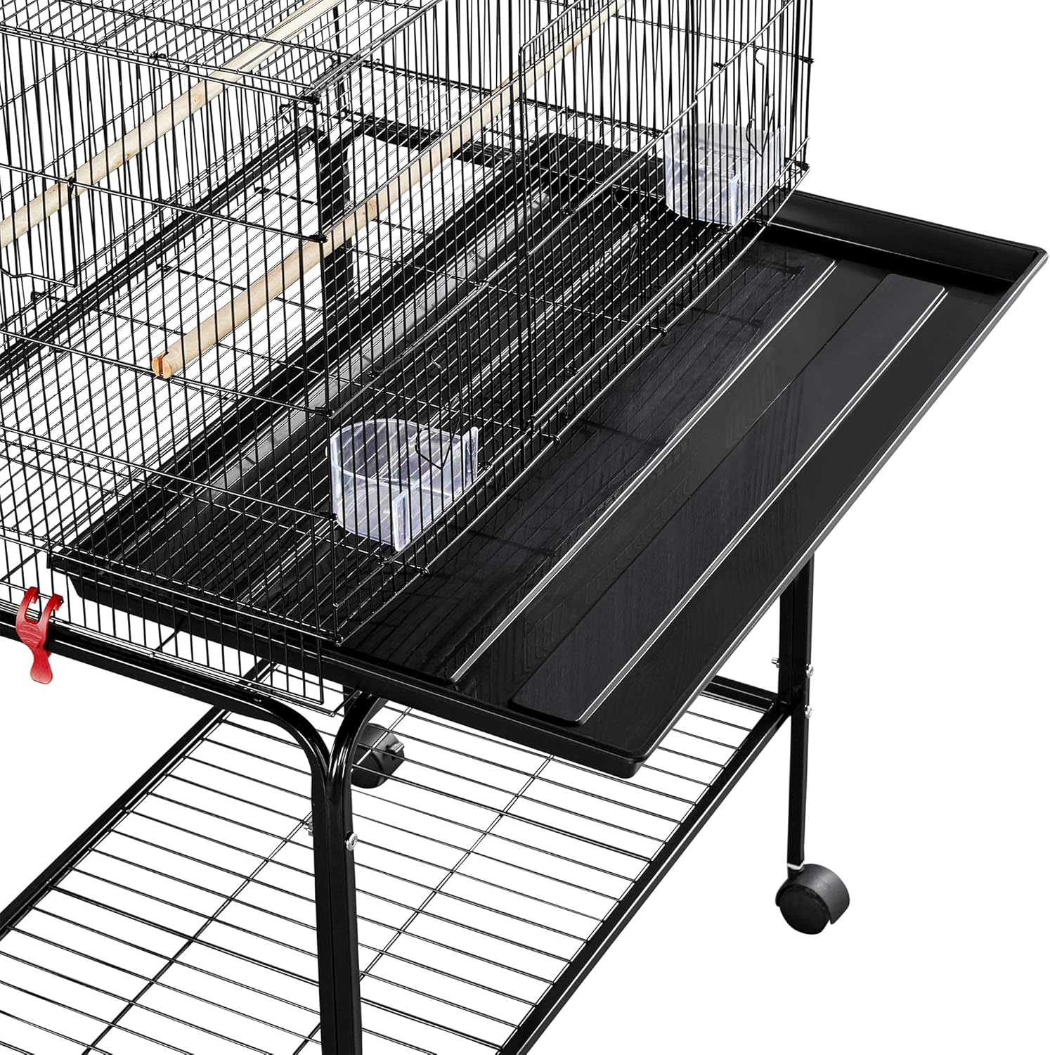 Black Flight Bird Cage with Detachable Rolling Stand X828