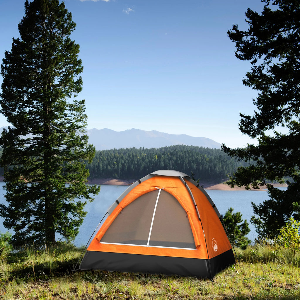 Orange 2-Person Dome Tent with Carry Bag N753