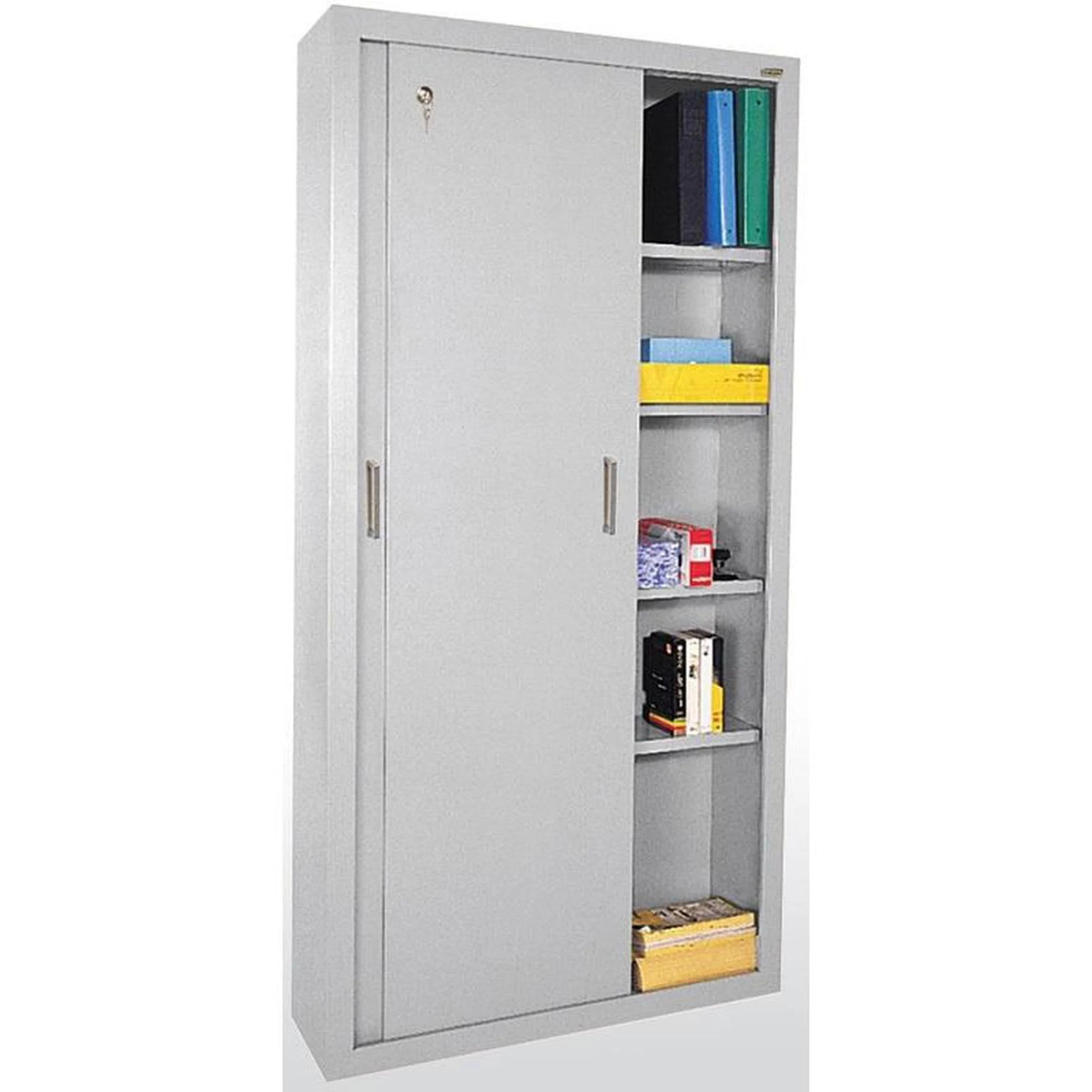 Sliding Door Storage Cabinet Dove Gray F681