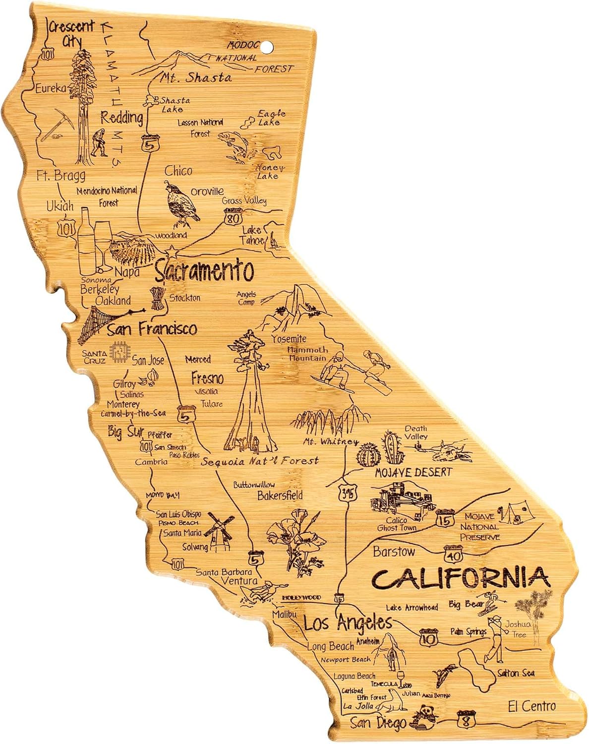 California State Shaped Serving and Cutting Board Y7380