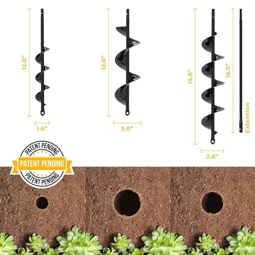 3 Pack Spiral Hole Planter Drill Bit with Extension Y95548