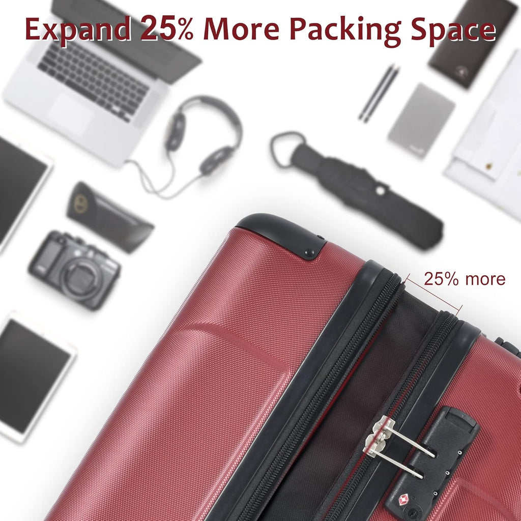 3 Piece Lightweight Hardshell Spinner Luggage Set K9636