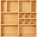Set of 9 Bamboo Wood Drawer Organizer E576