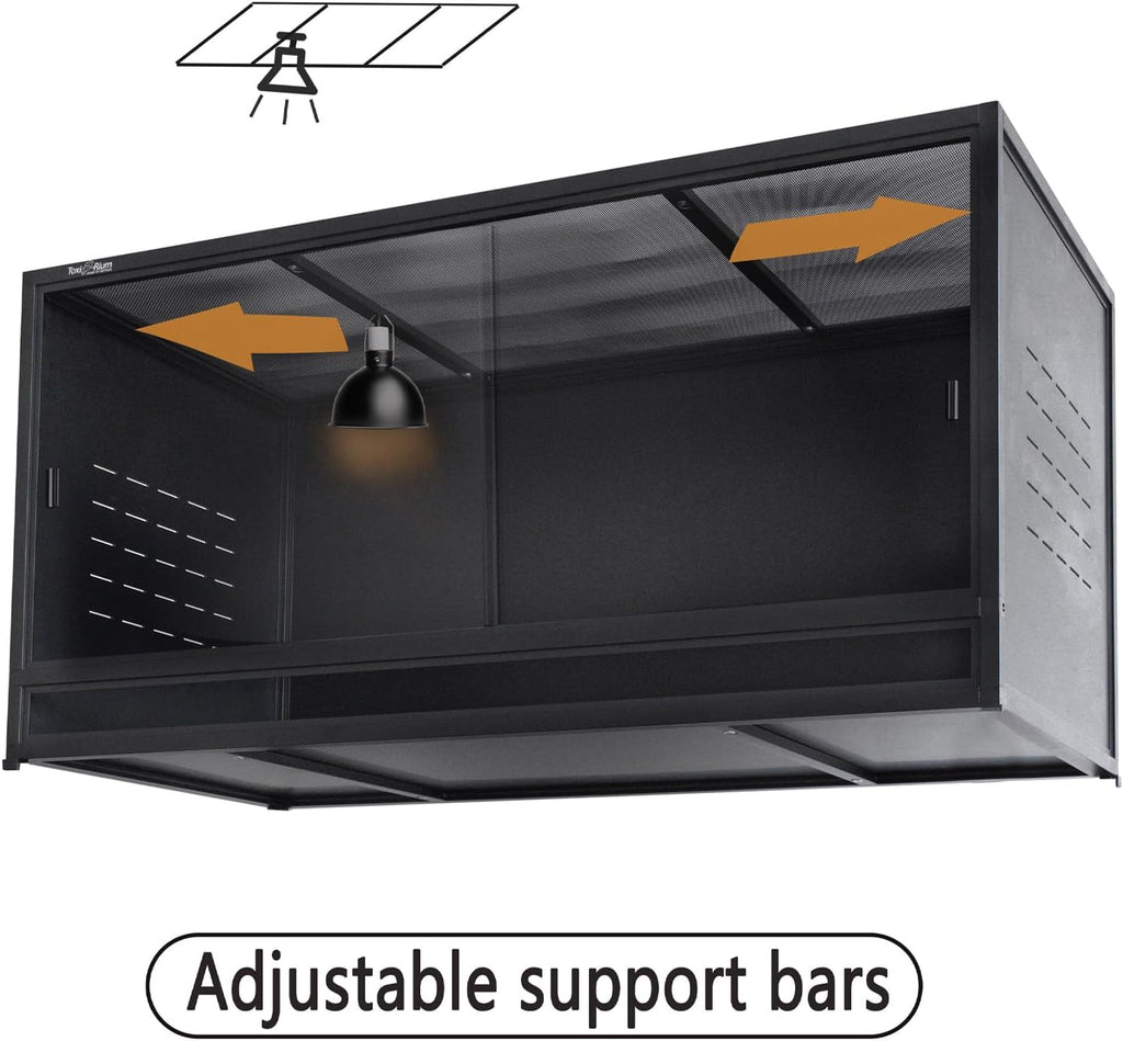 PVC Reptile Enclosure 48"x24"x24" 120 Gallon Large Tank with Sliding Tempered Glass Doors T6049