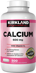 Calcium 600 mg with Vitamin D3, 500 Tablets (4 Pack) B986