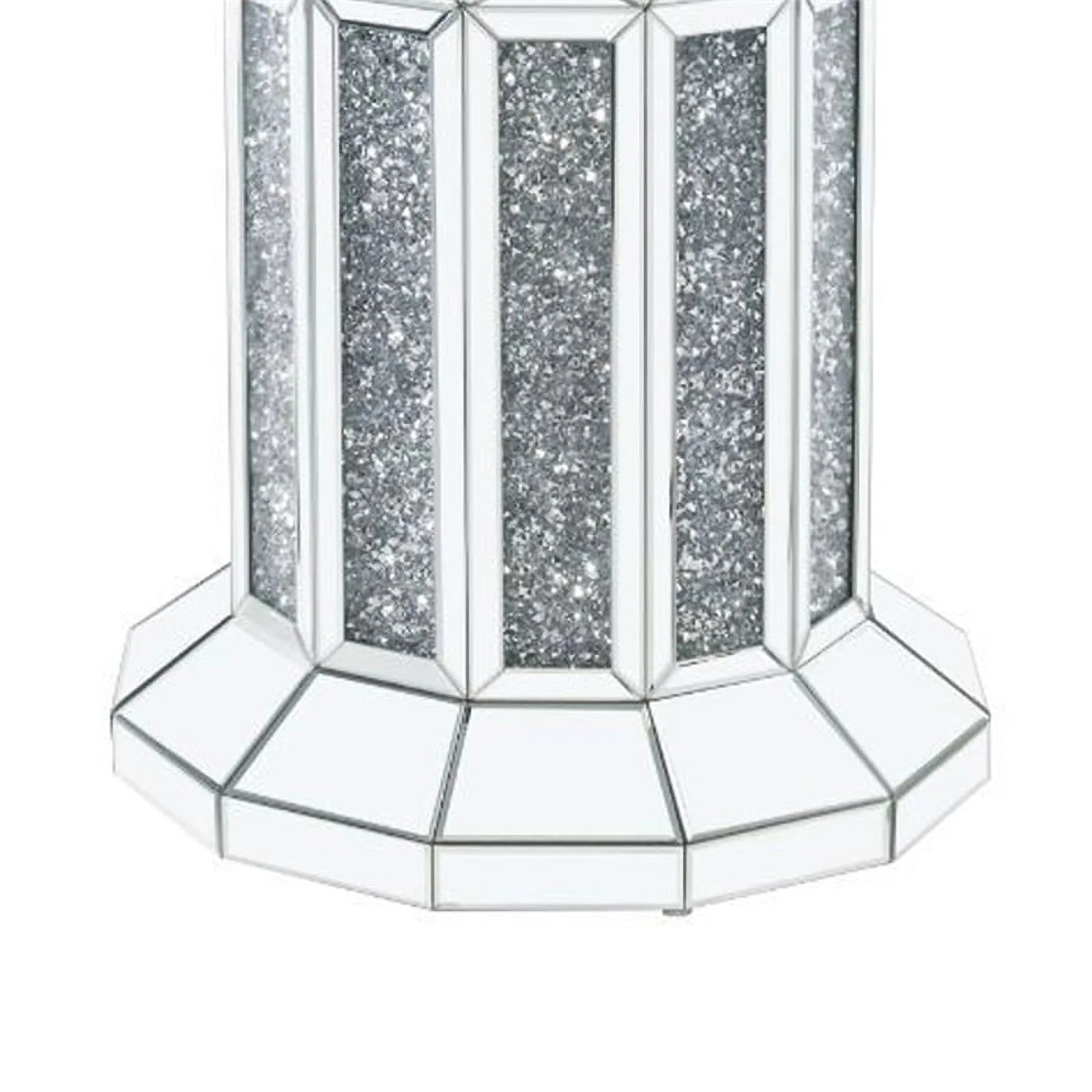 Round Glass Top Dining Table with Silver Base K80132