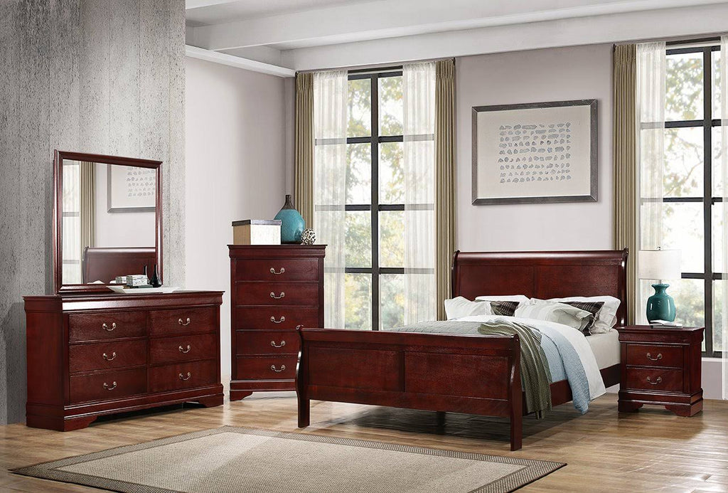 Cherry Full Sleigh Bed A22149