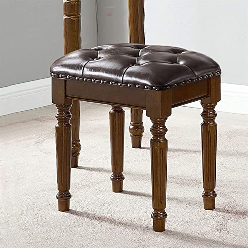 Vanity Bench with Padded Cushion Solid Wood Stool E351