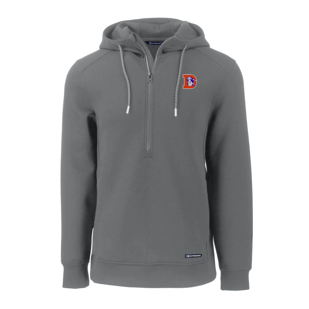 Gray Denver Broncos Half-Zip Recycled Pullover Hoodie W48423