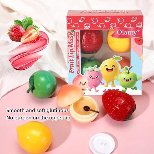 6 PCS Mini Strawberry Lemon Peach Cherry Moisturizing Lip Sleeping Mask Set Y763975