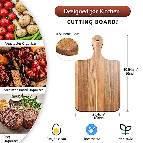 6 Pcs Acacia Wood Cutting Board with Handles G364108