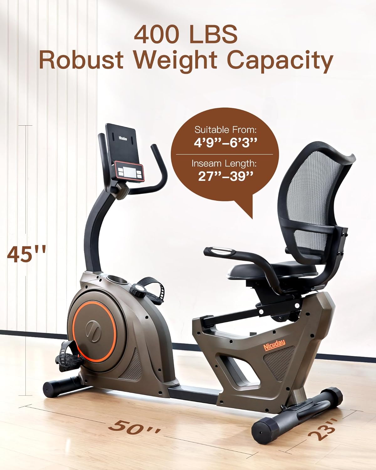 16 Resistance Levels Elliptical Machine and Recumbent Exercise Bike Z1341