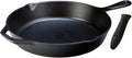 10.25 inches Seasoned Cast Iron Skillet with Silicone Hot Handle Holder B6347