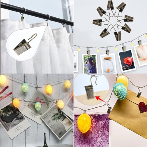 24pcs Stainless Steel Curtain Clips (White, 24) G543