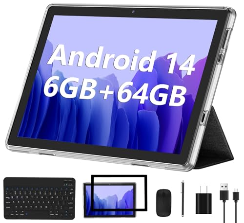 Silvery 10 Inch Tablet with 6GB RAM 64GB ROM Keyboard Mouse Q695607