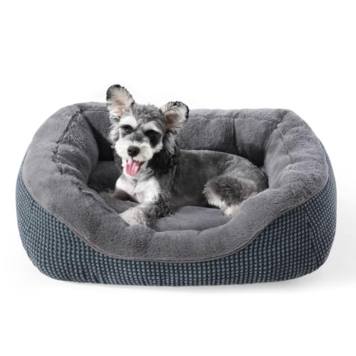 Small Dog Bed Washable Orthopedic Pet Bed with Anti-Slip Bottom S(20"x19"x6") S470702
