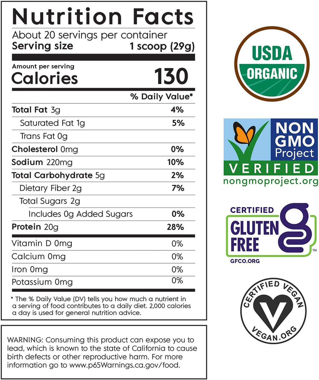 Vanilla Plant Based Protein Powder, 20.9 oz Pack of 2 Q3296
