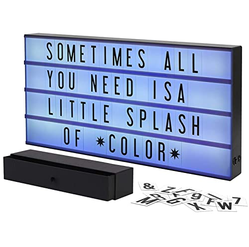 Mini Rainbow Color Changing Light Up Letter Board Sign with 100 Letters and Symbols, 3 Modes, 8"x6" E828409