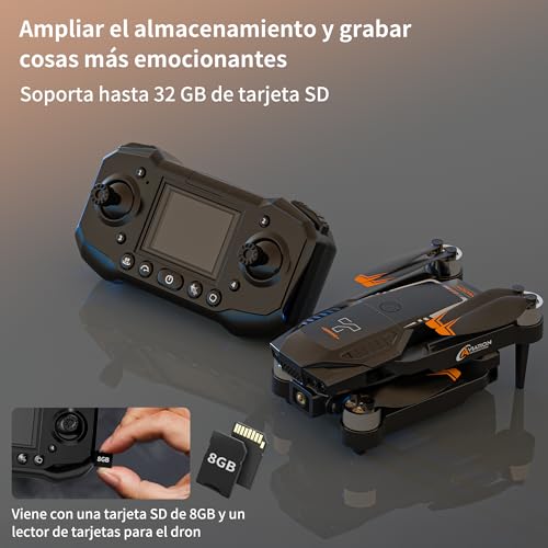 Drone with 2.4" Screen, Brushless Motor FPV Drone with Camera, 8GB SD Card A933