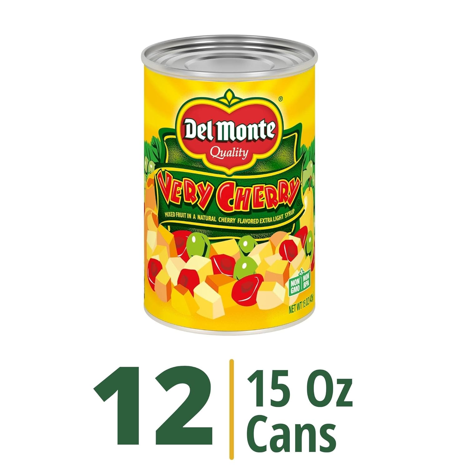 12 Pack 15 oz Canned Mixed Fruit in Extra Light Syrup Q884