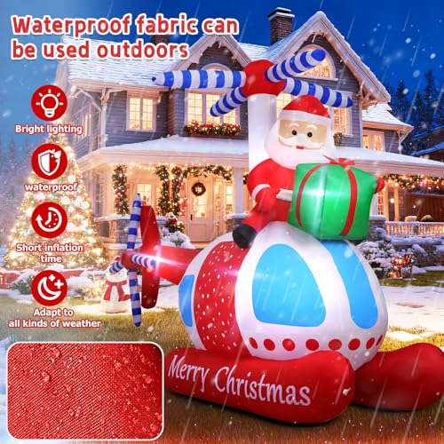 14 FT Santa Claus Inflatable Outdoor Decoration with Gift Bag and Built-in LED Lights E7011