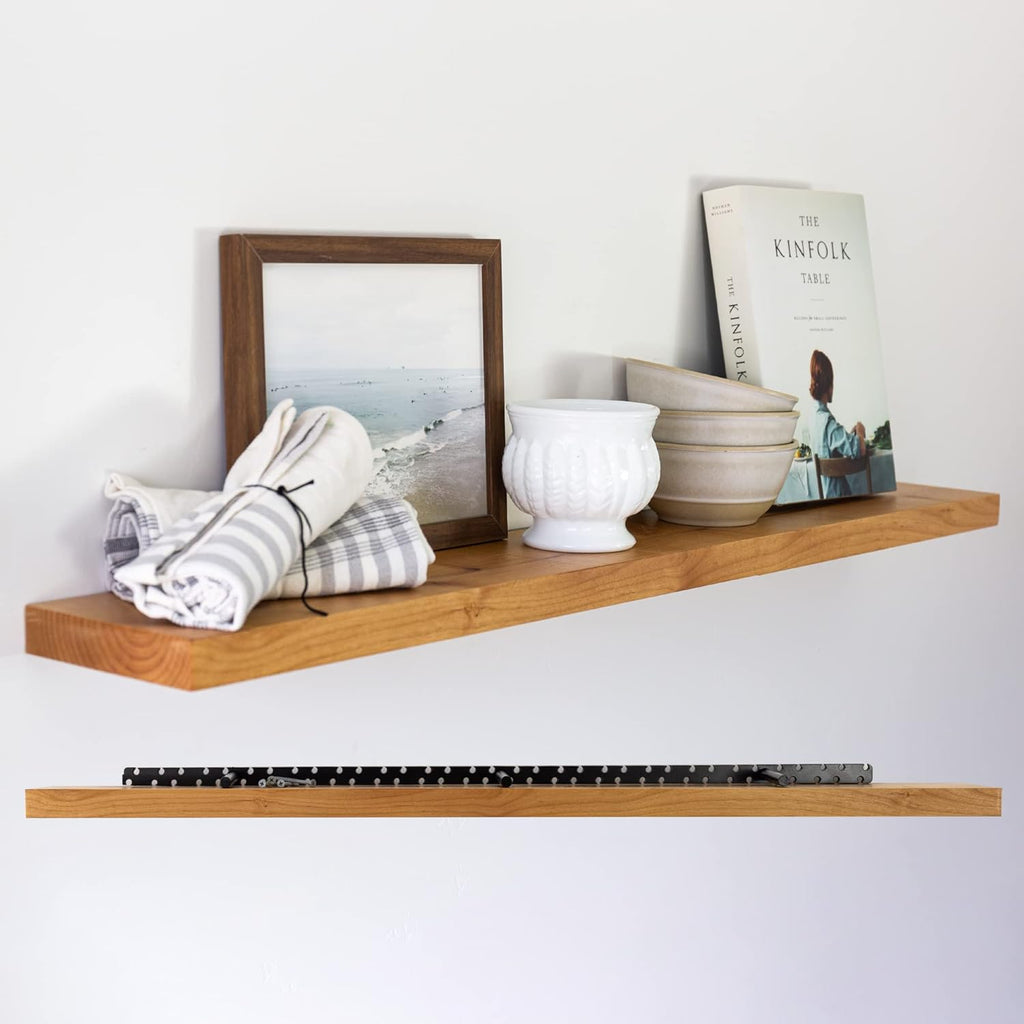 Solid Wood Floating Shelf, Alder, 42" Long x 8" Deep I698278